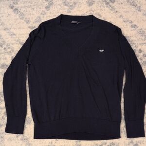 Vineyard Vines Women's V-Neck Sweater - Navy - L